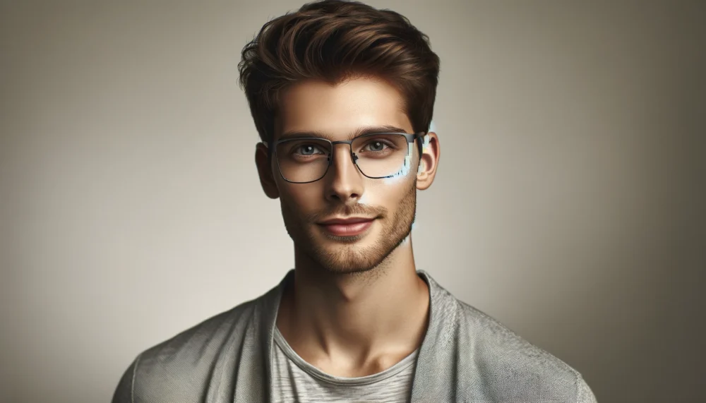 眼鏡をかける男性